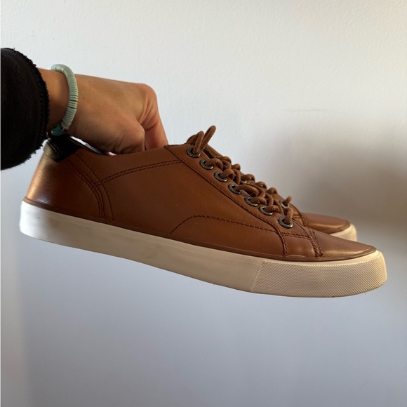 COACH Low Line Low Top Brown Black Leather Sneakers Shoes Casual Size 8.5 - Picture 7 of 12